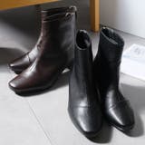 裏起毛 プレートヒール ショートブーツ レディース | AmiAmi | 詳細画像10 