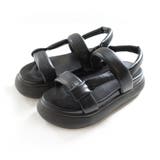 ブラック(スムース) | 厚底 スポーツサンダル レディース | AmiAmi
