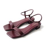 バーガンディ(スムース) | 秒で履ける ゴムストラップ サンダル レディース | AmiAmi