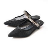 ブラック×ドット | シースルー ミュール レディース  | AmiAmi