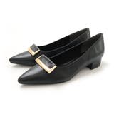 ブラック(スムース) | メタリックモチーフ パンプス レディース | AmiAmi