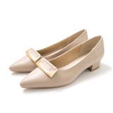 グレージュ(スムース) | メタリックモチーフ パンプス レディース | AmiAmi