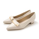 アイボリー(スムース) | メタリックモチーフ パンプス レディース | AmiAmi