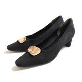 ブラック(スエード) | メタリックモチーフ パンプス レディース | AmiAmi