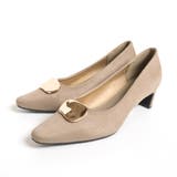 グレージュ(スエード) | メタリックモチーフ パンプス レディース | AmiAmi