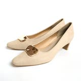 ライトベージュ(スエード) | メタリックモチーフ パンプス レディース | AmiAmi