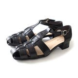 ブラック(クロコ) | 本革 グルカサンダル レディース | AmiAmi