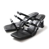 ブラック(スムース) | リボン ミュール サンダル レディース | AmiAmi