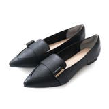 ブラックスムース(ベルト) | ポインテッドトゥ フラット パンプス レディース | AmiAmi