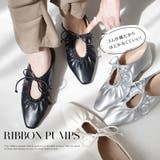 ギャザー リボン フラットシューズ レディース | AmiAmi | 詳細画像1 