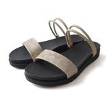 ベージュシルバーパイソン | ダブルベルト サンダル レディース | AmiAmi