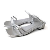 シルバー(スムース) | ローヒール ストラップ サンダル レディース | AmiAmi