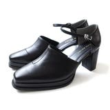 ブラック(スムース) | セパレート ストラップ パンプス レディース | AmiAmi