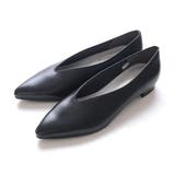 ブラック | 本皮 Vカット パンプス レディース | AmiAmi