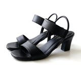 ブラック(スムース) | ゴム ストラップ サンダル レディース | AmiAmi