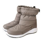 グレージュ | 防寒 ニット ダウン ショートブーツ レディース | AmiAmi