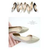 異素材MIXサイドオープン フラットパンプスぺたんこ サイドカット | AmiAmi | 詳細画像15 