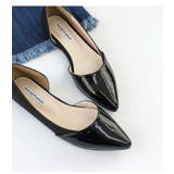 異素材MIXサイドオープン フラットパンプスぺたんこ サイドカット | AmiAmi | 詳細画像18 