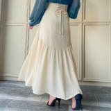 アイボリー | ハイウエストレースアップラウンドギャザースカート | JUNOAH