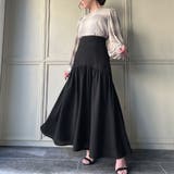 ハイウエストレースアップラウンドギャザースカート | JUNOAH | 詳細画像9