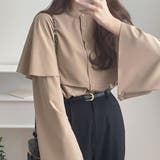 ベージュ | スリットスリーブケープシャツ | LAUIR