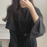 ブラック | スリットスリーブケープシャツ | LAUIR