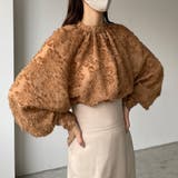 ブラウン | Louere シャギーパフスリーブブラウス | Louere