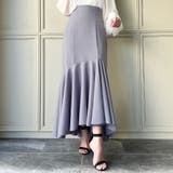 ブルーグレー | アシンメトリーハイウエストマーメイドスカート | JUNOAH