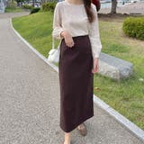 ダークブラウン | バックゴムロングペンシルスカート | LAUIR