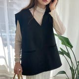 ブラック | フロントポケットバックスリットベスト | LAUIR