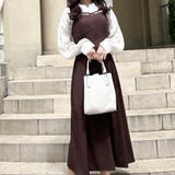 ブラウン | 切り替えデザインクロスキャミワンピース | JUNOAH
