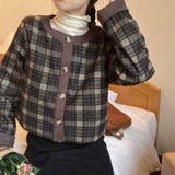 異素材ノーカラーチェックジャケット | LAUIR | 詳細画像9