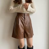 callautia レザーハイウエストショートパンツ | JUNOAH | 詳細画像11
