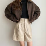 callautia レザーハイウエストショートパンツ | JUNOAH | 詳細画像3