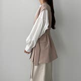 Louere ノーカラーVネックベルト付きベスト | Louere | 詳細画像20