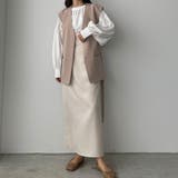 Louere ノーカラーVネックベルト付きベスト | Louere | 詳細画像23