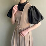グレージュ | リボンタックジャンパースカート | JUNOAH