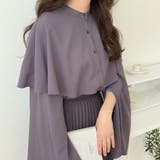 チャコール | スリットスリーブケープシャツ | LAUIR