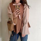 モカ | Vネックペプラムノースリーブトップス | JUNOAH