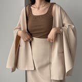 ライトブラウン | Louere 【取り外し可能パット付き】スクエアネックタンクトップ | Louere