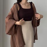 ブラウン | Louere 【取り外し可能パット付き】スクエアネックタンクトップ | Louere