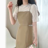 ベージュ | ウエストデザインキャミワンピース | LAUIR