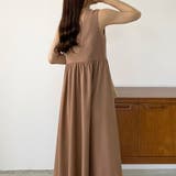 モカ | callautia リネン混バックオープンワンピース | JUNOAH