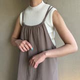 ダークグレー | ソフトリネンライクバッククロスキャミワンピース | JUNOAH