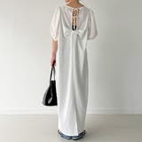 シボ加工バックオープンVネックワンピース【ペチスカートセット】 | JUNOAH | 詳細画像12 