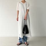 シボ加工バックオープンVネックワンピース【ペチスカートセット】 | JUNOAH | 詳細画像13 