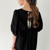 シボ加工バックオープンVネックワンピース【ペチスカートセット】 | JUNOAH | 詳細画像6 