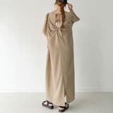 シボ加工バックオープンVネックワンピース【ペチスカートセット】 | JUNOAH | 詳細画像8 