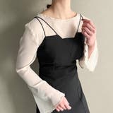 ブラック | 胸元デザインタイトロングキャミワンピース | JUNOAH