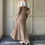 付け襟パイピングマーメイドニットワンピース | JUNOAH | 詳細画像5